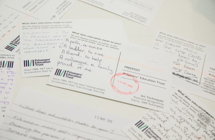 Postcard messages from people in prison