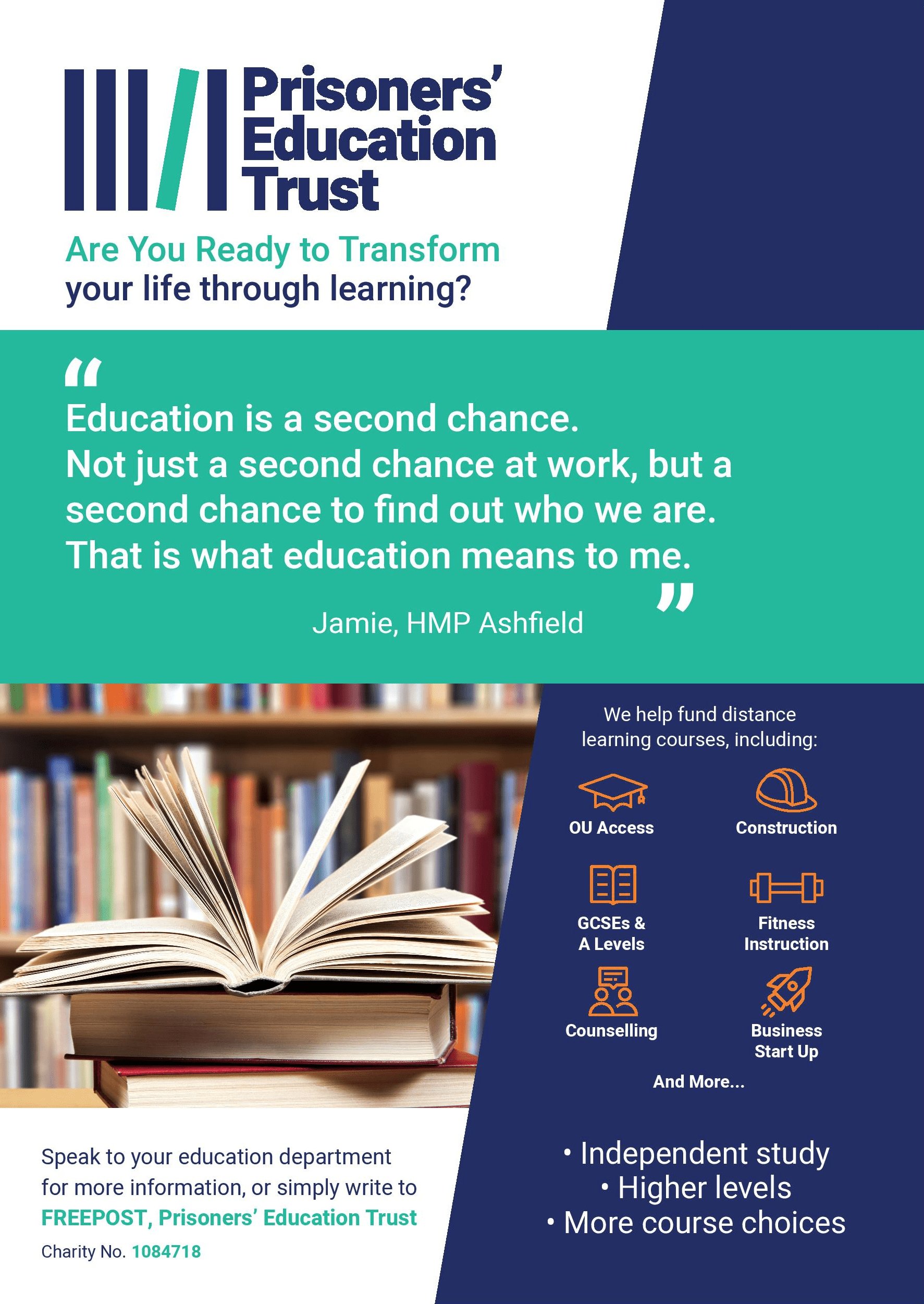 Introducing a clearer way to apply to PET Prisoners' Education Trust