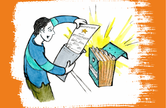 Learner opens certificate envelope