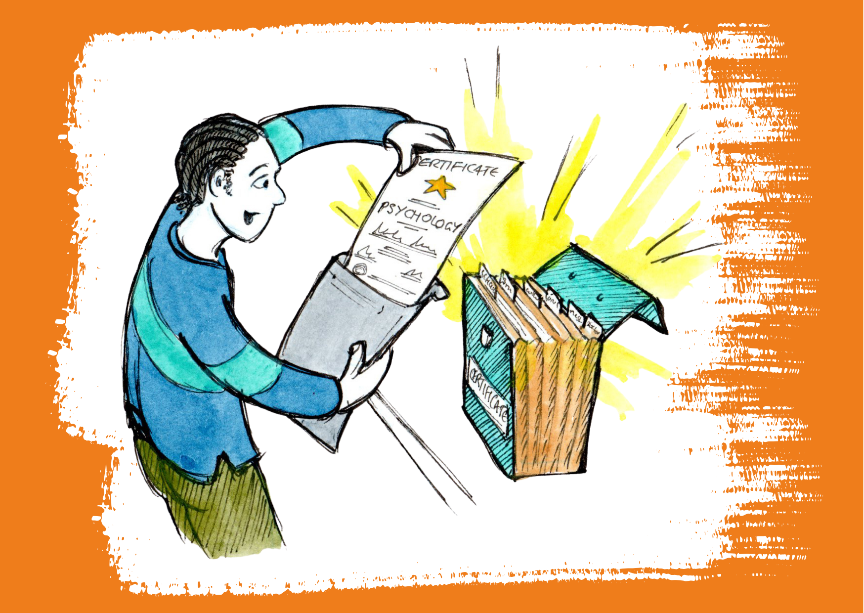 Learner opens certificate envelope