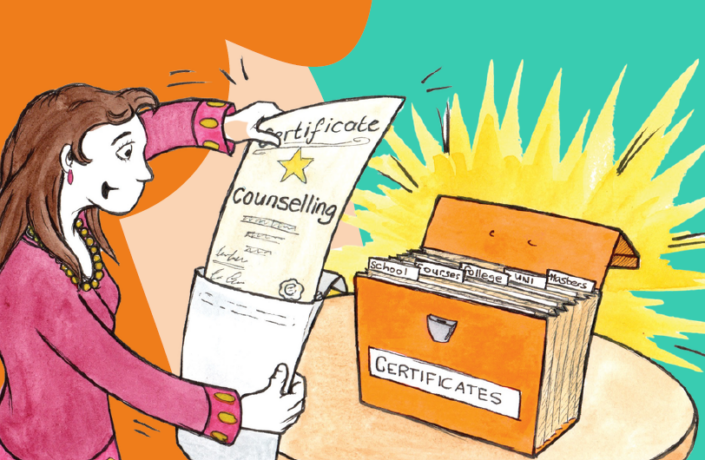 Impact Report 2025 - front cover image showing an illustration of a woman learner opening her certificate
